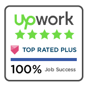 badge showing 5 star rating on upwork